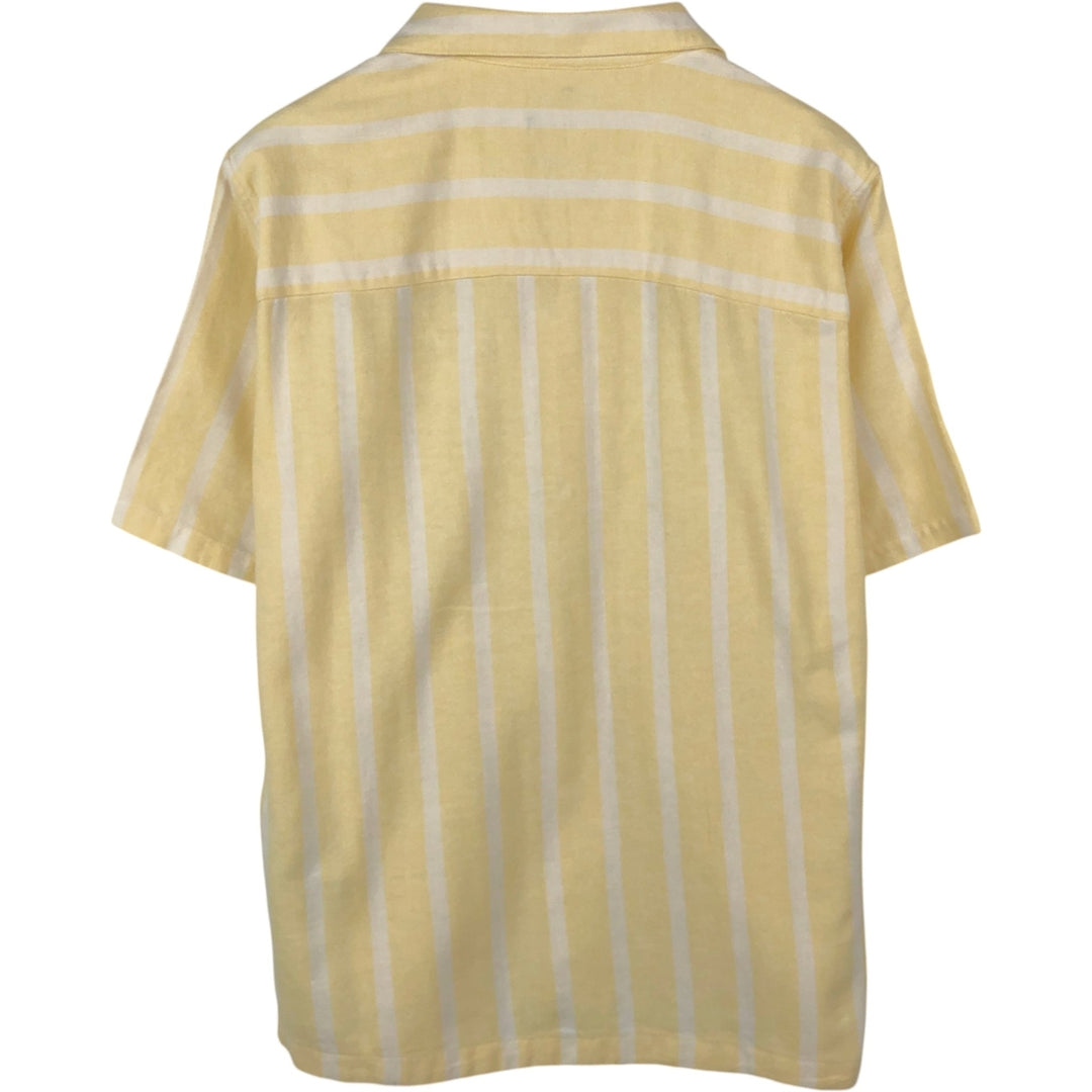 GAP MADE WITH LINEN Stripe Pattern Short-Sleeve Open Collar Cotton Shirt Box Shirt Men's Size M (approx.) cotton yellow type Vintage Second Hand