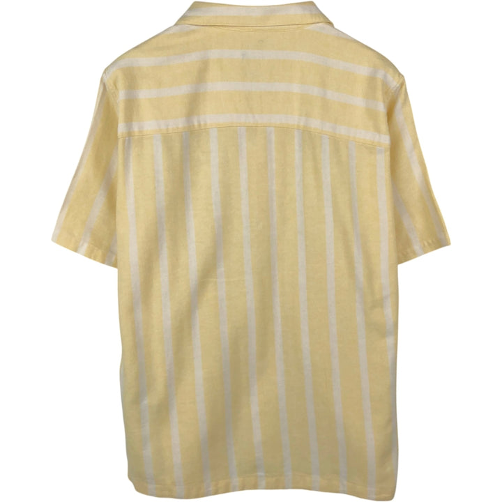 GAP MADE WITH LINEN Stripe Pattern Short-Sleeve Open Collar Cotton Shirt Box Shirt Men's Size M (approx.) cotton yellow type Vintage Second Hand