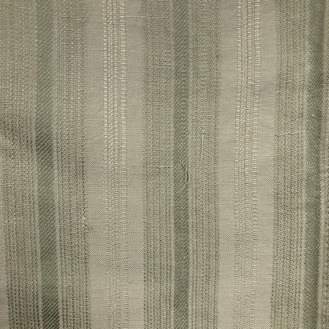 Cubavera Stripe Pattern Multi-Stripe Short-Sleeve Linen Shirt (Men's Size M) linen Khaki type sage green Vintage Second Hand