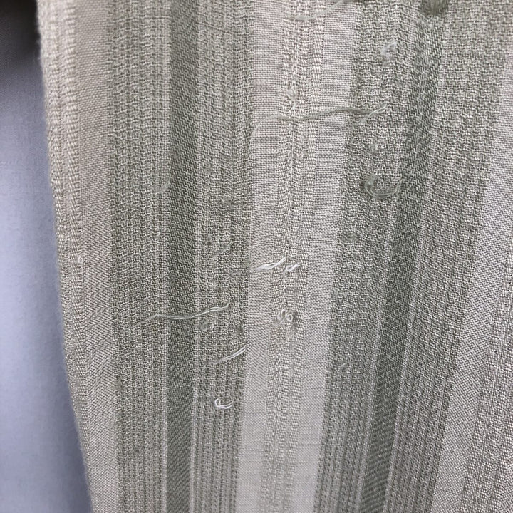 Cubavera Stripe Pattern Multi-Stripe Short-Sleeve Linen Shirt (Men's Size M) linen Khaki type sage green Vintage Second Hand