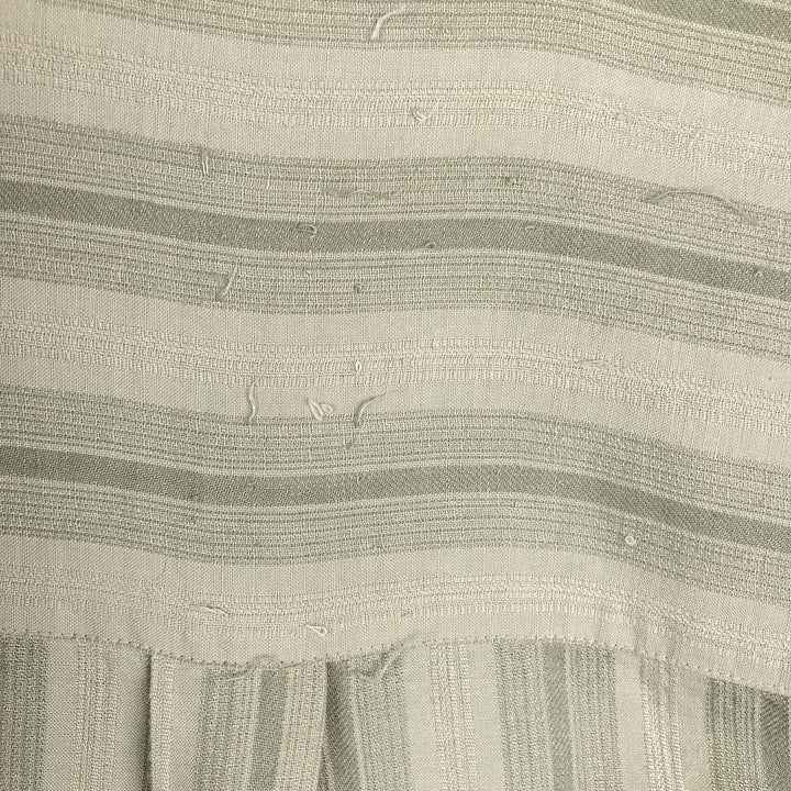 Cubavera Stripe Pattern Multi-Stripe Short-Sleeve Linen Shirt (Men's Size M) linen Khaki type sage green Vintage Second Hand
