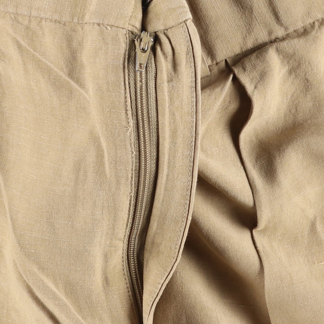 Ralph Lauren POLO by Ralph Lauren Two-Pleat Linen x Silk Shorts, Men's Size W36 (approx.) linen Beige type Vintage Second Hand
