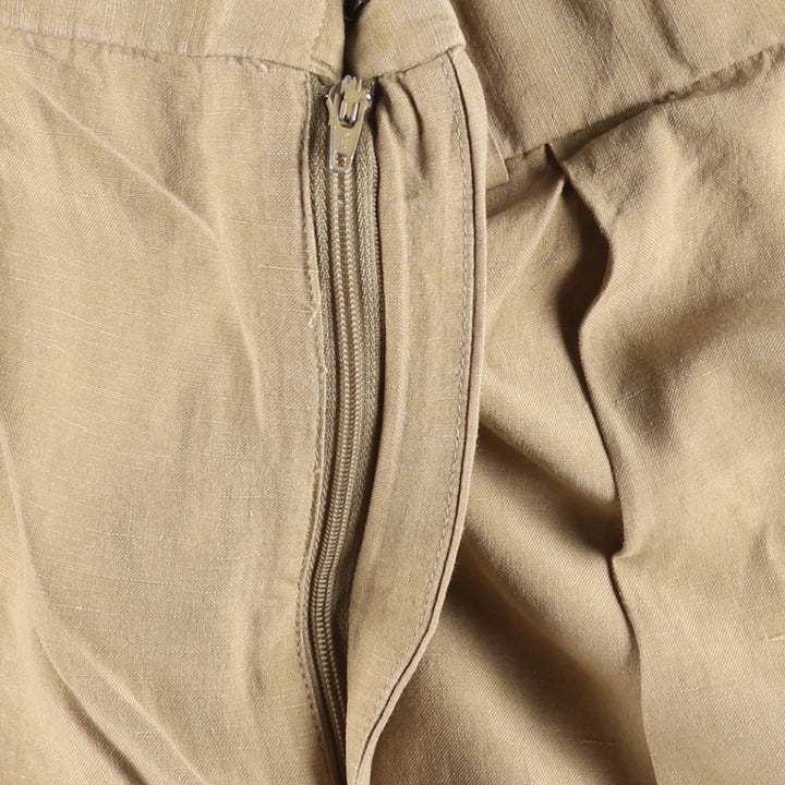 Ralph Lauren POLO by Ralph Lauren Two-Pleat Linen x Silk Shorts, Men's Size W36 (approx.) linen Beige type Vintage Second Hand