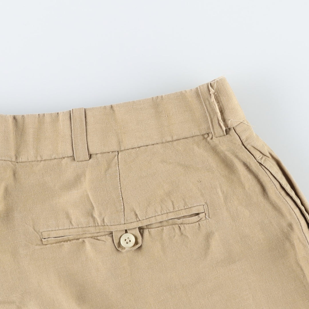 Ralph Lauren POLO by Ralph Lauren Two-Pleat Linen x Silk Shorts, Men's Size W36 (approx.) linen Beige type Vintage Second Hand