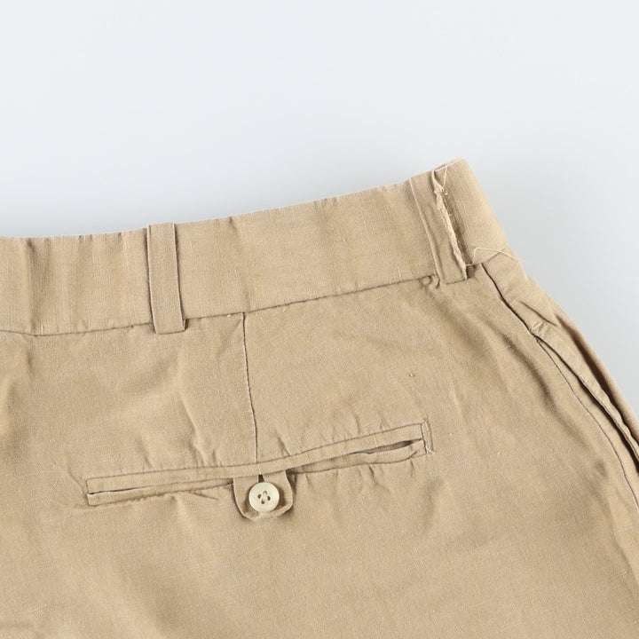 Ralph Lauren POLO by Ralph Lauren Two-Pleat Linen x Silk Shorts, Men's Size W36 (approx.) linen Beige type Vintage Second Hand