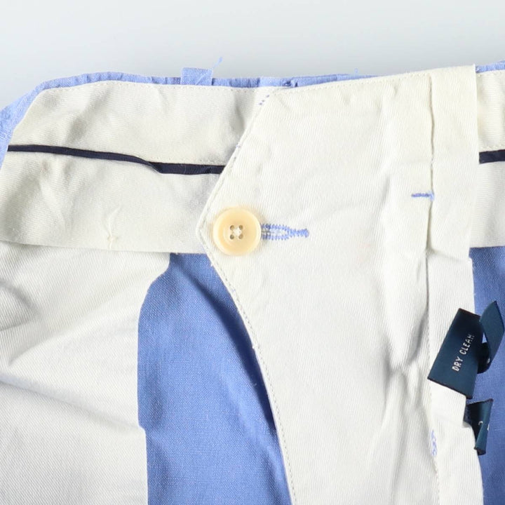 Ralph Lauren POLO by Ralph Lauren Linen x Silk Shorts, Men's Size W34 (approx.) linen blue type Vintage Second Hand