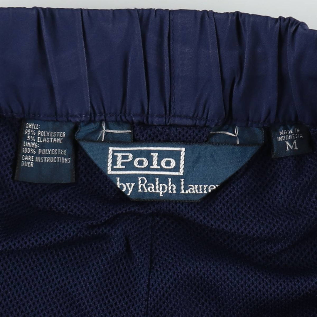Ralph Lauren POLO by Ralph Lauren Warm-up Pants, Nylon Pants, Windbreaker Pants, Men's Size M (approx.) polyester navy blue type Vintage Second Hand