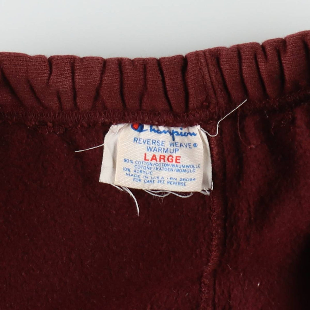80'S Champion Reverse Weave Tricot Tag Sweatpants, Made in USA, Men's Size L (Equivalent), Vintage cotton wine-red Vintage Second Hand