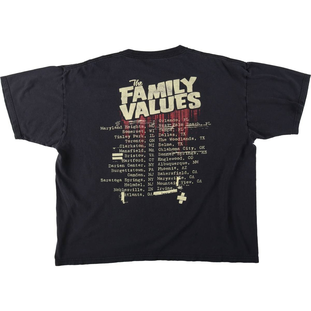2000'S KORN THE FAMILY VALUES 2007 Band T-shirt, Men's XL equivalent. unclear black type Vintage Second Hand