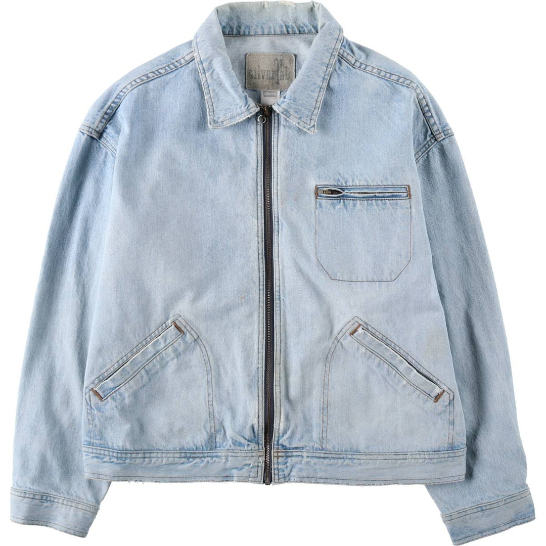 1990'S Levi's Silver Tab 77600-0704 91-B Type Denim Jacket, Men's Size L (Equivalent), Vintage cotton blue type Vintage Second Hand