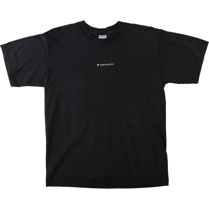 2000'S Gildan Apple Specialist advertising T-shirt, men's size L (approx.) cotton black type Vintage Second Hand