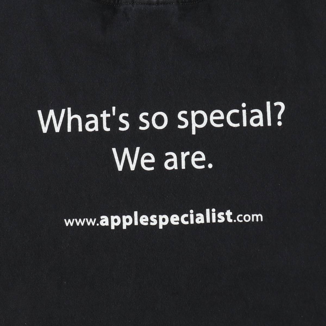2000'S Gildan Apple Specialist advertising T-shirt, men's size L (approx.) cotton black type Vintage Second Hand
