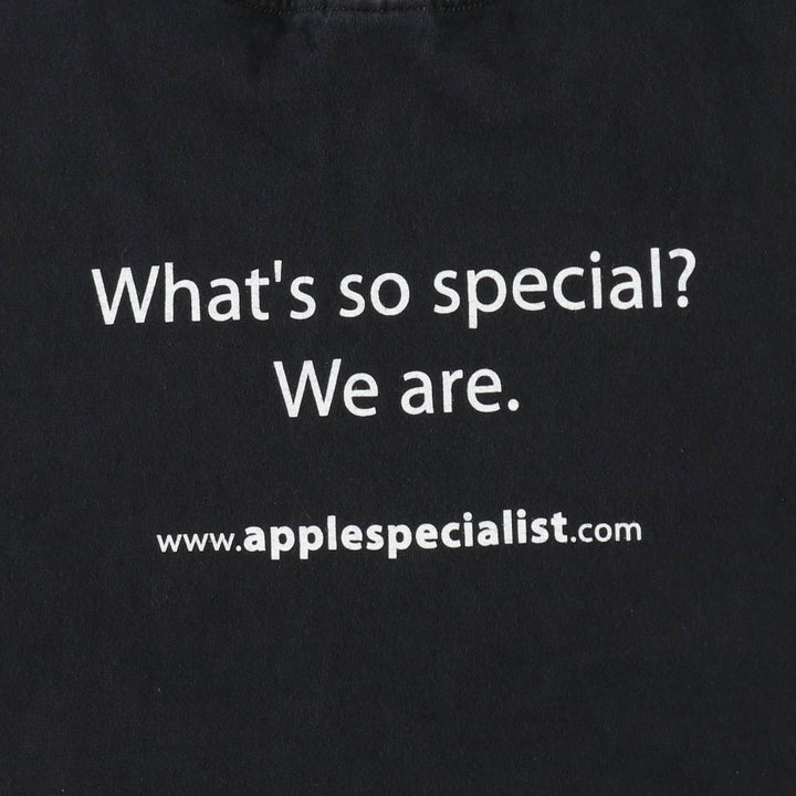 2000'S Gildan Apple Specialist advertising T-shirt, men's size L (approx.) cotton black type Vintage Second Hand