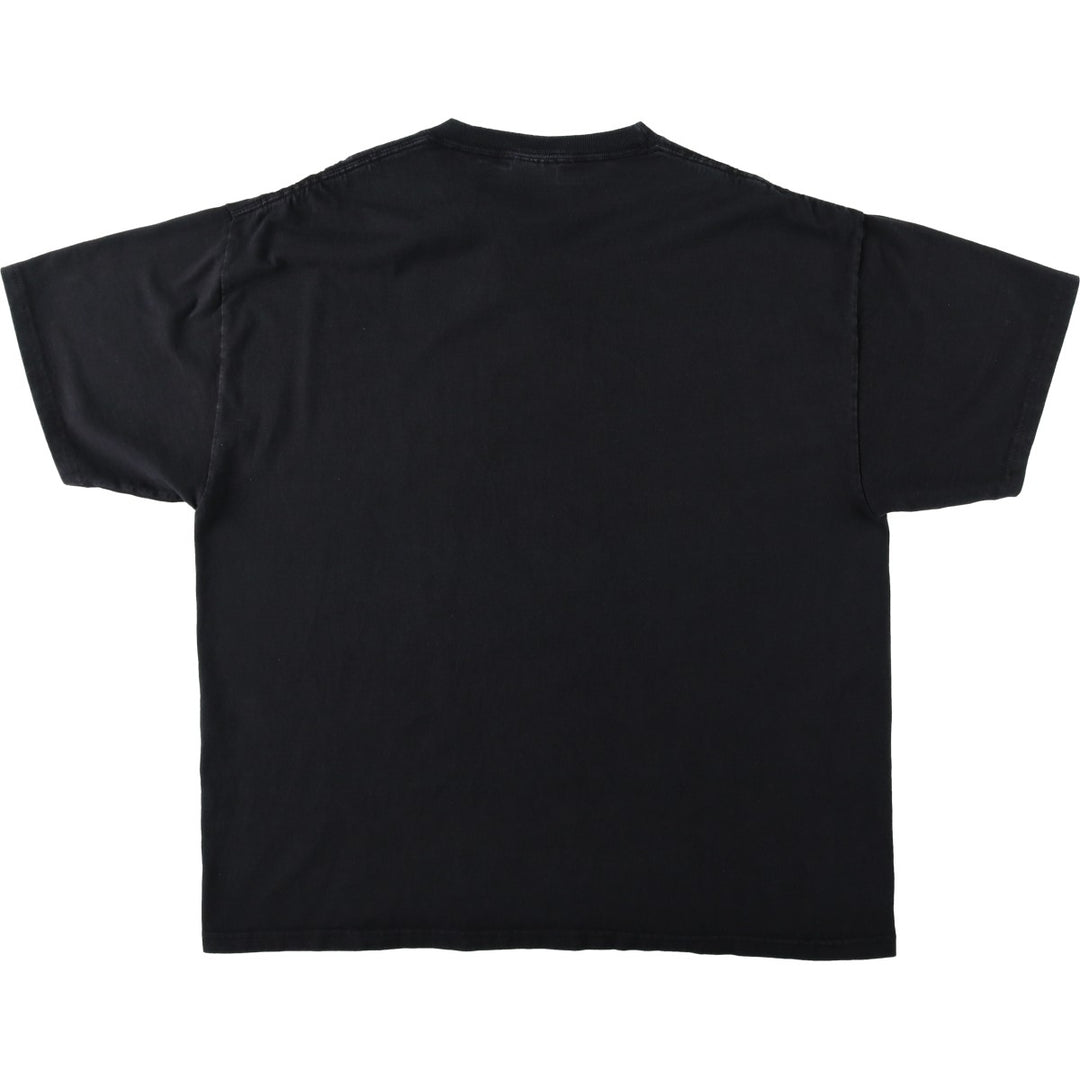 2000'S Port and Company Fire Pattern Taiyi Symbol Parody Print T-Shirt, Men's XL equivalent. cotton black type Vintage Second Hand