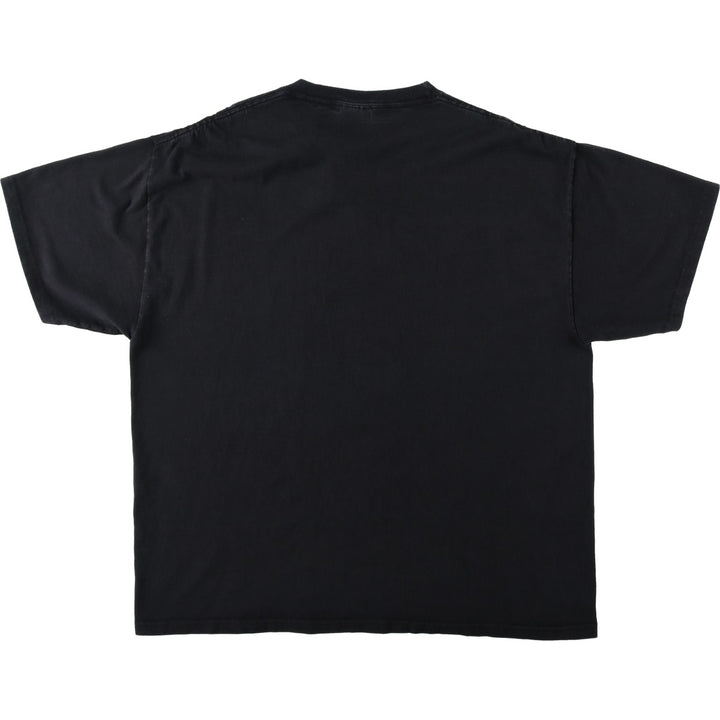 2000'S Port and Company Fire Pattern Taiyi Symbol Parody Print T-Shirt, Men's XL equivalent. cotton black type Vintage Second Hand