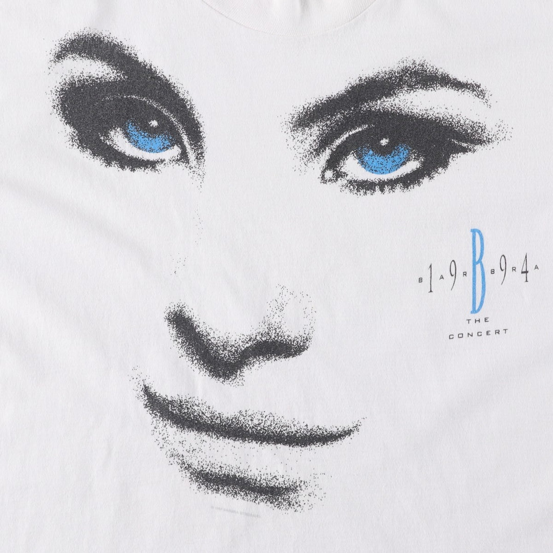 90'S Anvil Barbra Streisand Band T-Shirt, Made in USA, Men's XL equivalent, Vintage cotton white type Vintage Second Hand