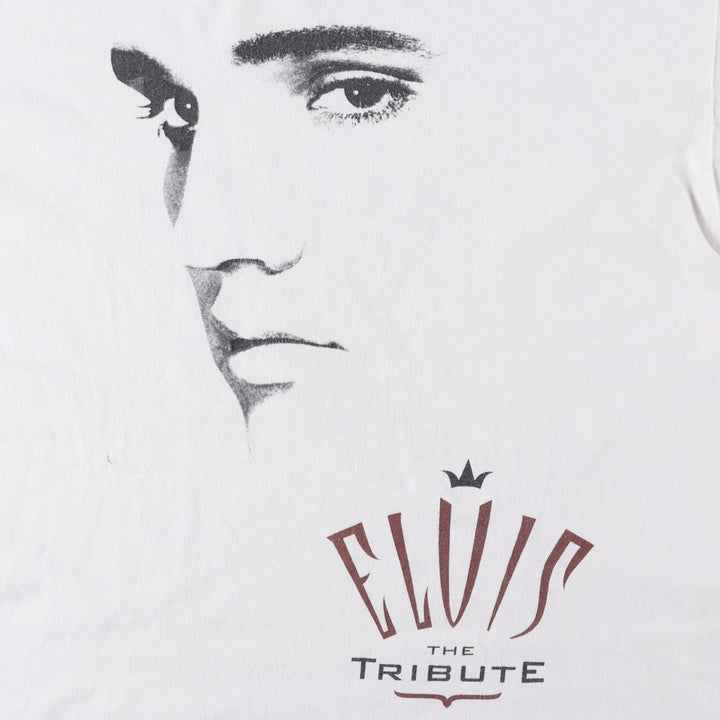 90'S Delta Elvis Presley Band T-Shirt, Made in USA, Men's XL equivalent, Vintage cotton white type Vintage Second Hand