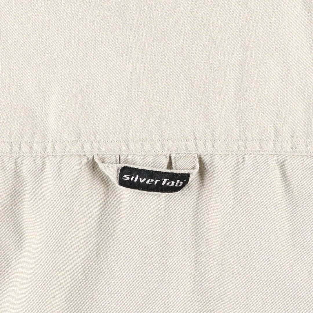 90s-00'S Levi's Silver Tab Long-Sleeve Work Shirt, Boxy Shirt, Men's Size XL (approx.) cotton ivory Vintage Second Hand
