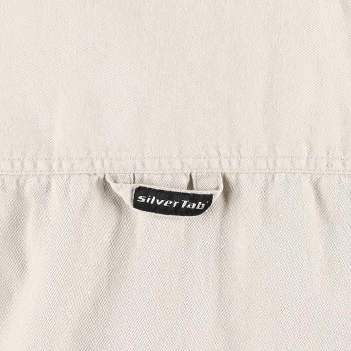 90s-00'S Levi's Silver Tab Long-Sleeve Work Shirt, Boxy Shirt, Men's Size XL (approx.) cotton ivory Vintage Second Hand