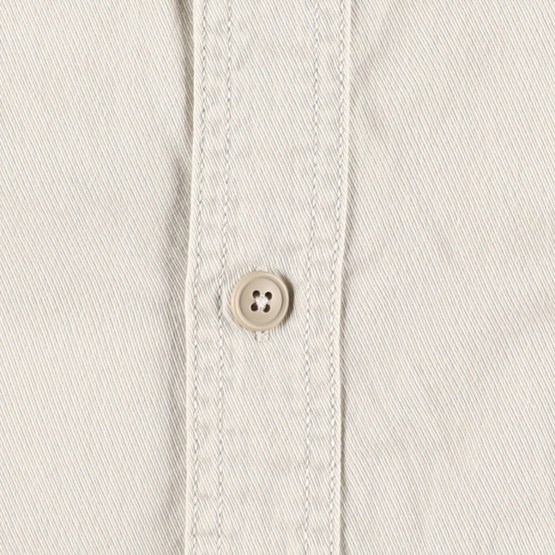 90s-00'S Levi's Silver Tab Long-Sleeve Work Shirt, Boxy Shirt, Men's Size XL (approx.) cotton ivory Vintage Second Hand
