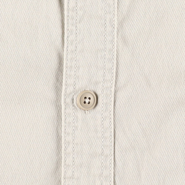 90s-00'S Levi's Silver Tab Long-Sleeve Work Shirt, Boxy Shirt, Men's Size XL (approx.) cotton ivory Vintage Second Hand