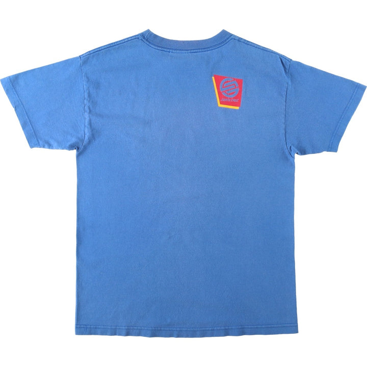2000'S NHS Santa Cruz surf/skate t-shirt, men's size M (approx.) cotton blue type Vintage Second Hand
