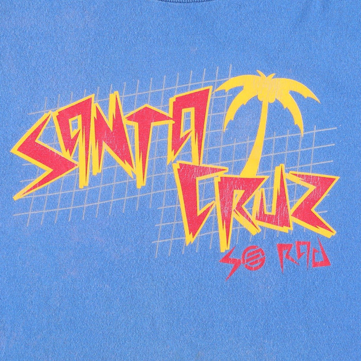 2000'S NHS Santa Cruz surf/skate t-shirt, men's size M (approx.) cotton blue type Vintage Second Hand