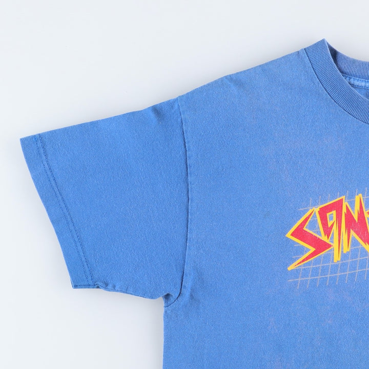 2000'S NHS Santa Cruz surf/skate t-shirt, men's size M (approx.) cotton blue type Vintage Second Hand