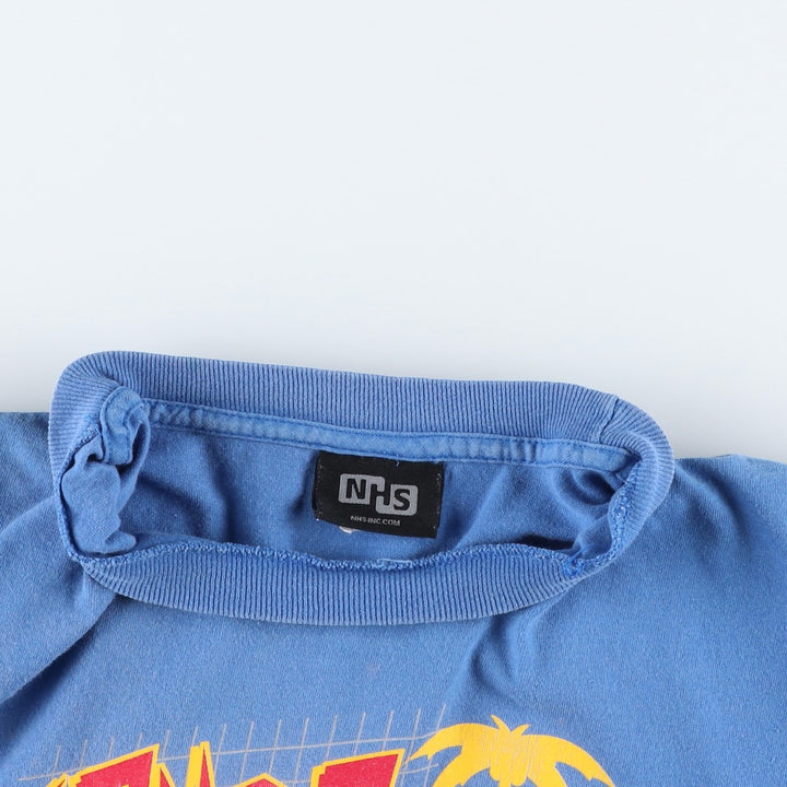 2000'S NHS Santa Cruz surf/skate t-shirt, men's size M (approx.) cotton blue type Vintage Second Hand