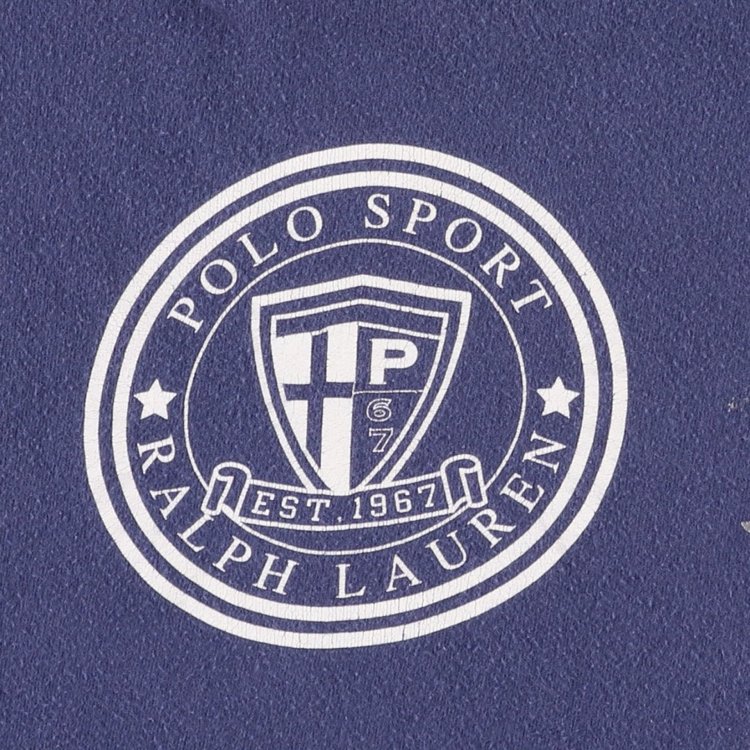 90'S Ralph Lauren Polo Sport Reversible Double-Faced Short-Sleeve Printed T-Shirt, Men's Size L (Equivalent), Vintage cotton navy blue type Vintage Second Hand