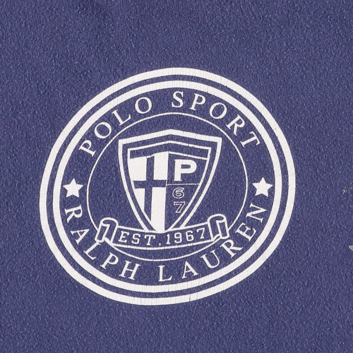 90'S Ralph Lauren Polo Sport Reversible Double-Faced Short-Sleeve Printed T-Shirt, Men's Size L (Equivalent), Vintage cotton navy blue type Vintage Second Hand