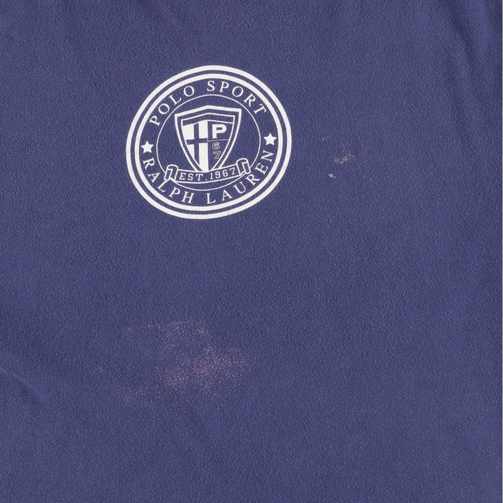 90'S Ralph Lauren Polo Sport Reversible Double-Faced Short-Sleeve Printed T-Shirt, Men's Size L (Equivalent), Vintage cotton navy blue type Vintage Second Hand