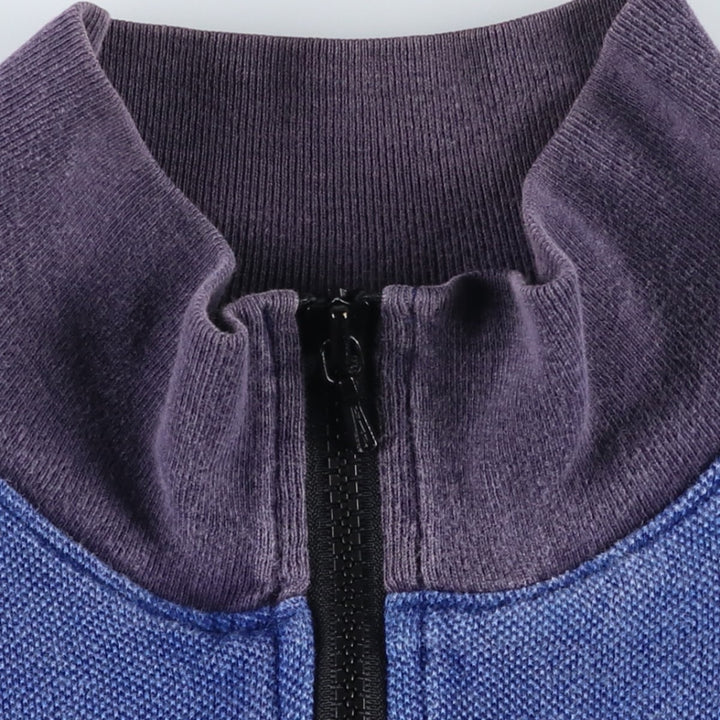 90'S Gap Old Gap Border Pattern Multi-Border Half-Zip Sweatshirt (Men's XL equivalent) cotton navy blue type Vintage Second Hand