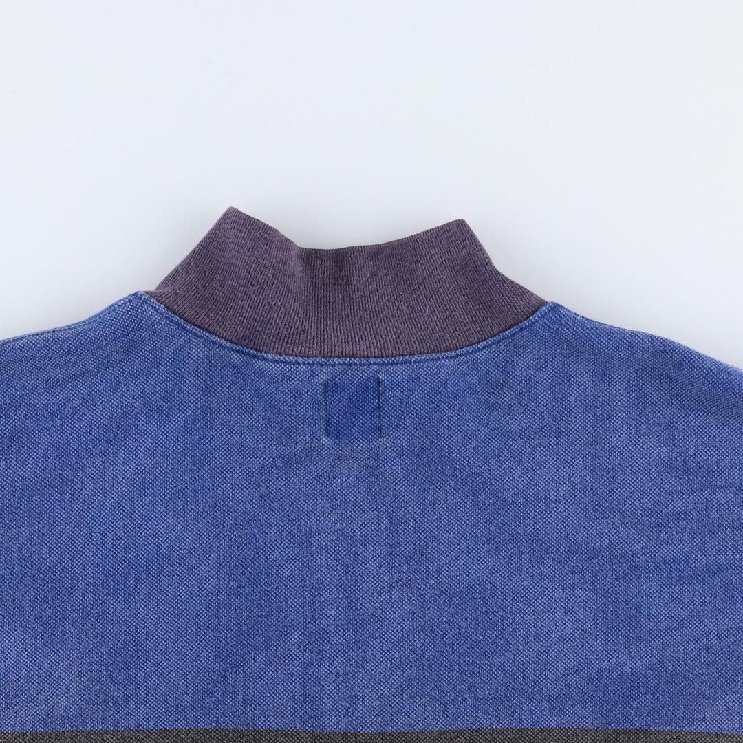 90'S Gap Old Gap Border Pattern Multi-Border Half-Zip Sweatshirt (Men's XL equivalent) cotton navy blue type Vintage Second Hand