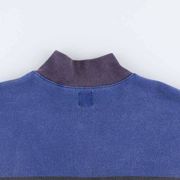 90'S Gap Old Gap Border Pattern Multi-Border Half-Zip Sweatshirt (Men's XL equivalent) cotton navy blue type Vintage Second Hand