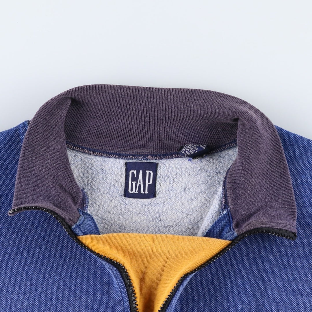 90'S Gap Old Gap Border Pattern Multi-Border Half-Zip Sweatshirt (Men's XL equivalent) cotton navy blue type Vintage Second Hand