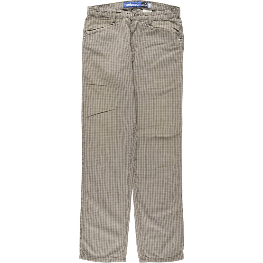 1990'S Levi's SILVER TAB Relaxed Check Pattern Cotton Pants, Made in Canada, Men's W32 (approx.), Vintage cotton Beige type Vintage Second Hand