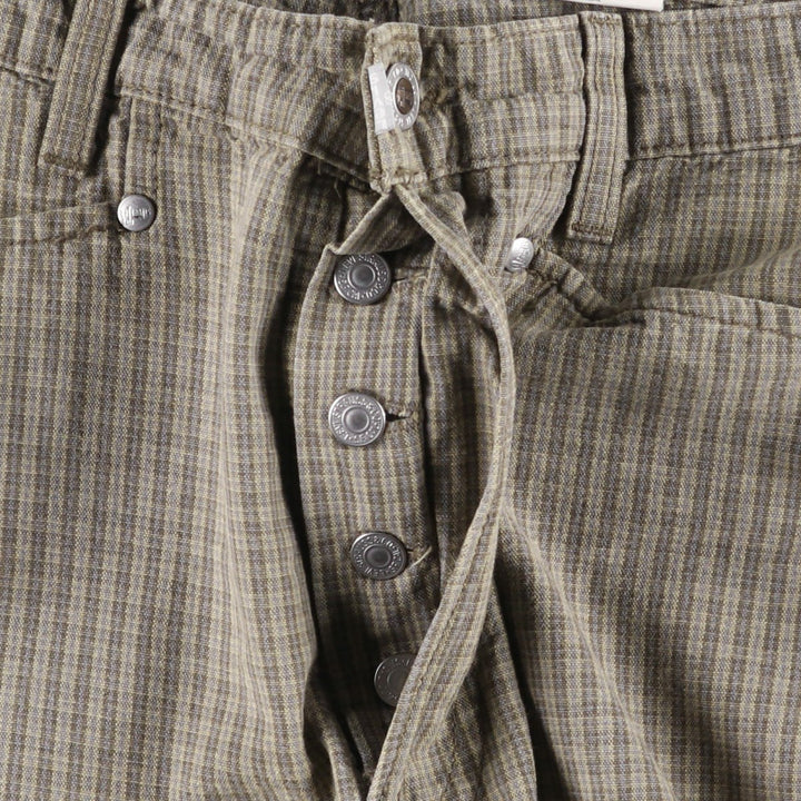 1990'S Levi's SILVER TAB Relaxed Check Pattern Cotton Pants, Made in Canada, Men's W32 (approx.), Vintage cotton Beige type Vintage Second Hand