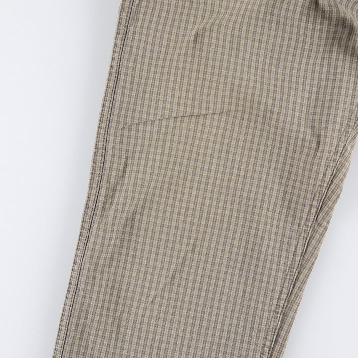1990'S Levi's SILVER TAB Relaxed Check Pattern Cotton Pants, Made in Canada, Men's W32 (approx.), Vintage cotton Beige type Vintage Second Hand