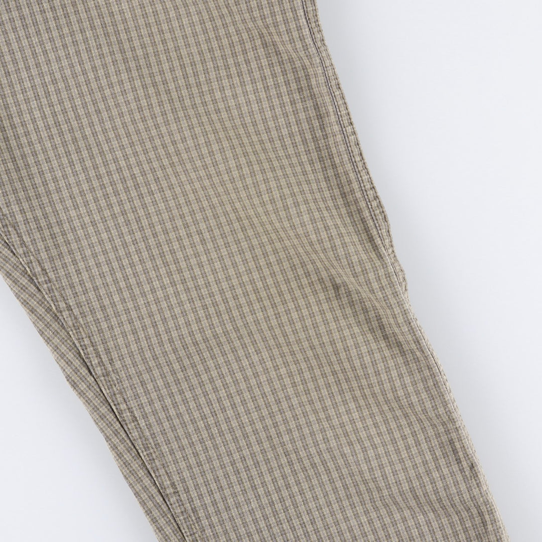 1990'S Levi's SILVER TAB Relaxed Check Pattern Cotton Pants, Made in Canada, Men's W32 (approx.), Vintage cotton Beige type Vintage Second Hand