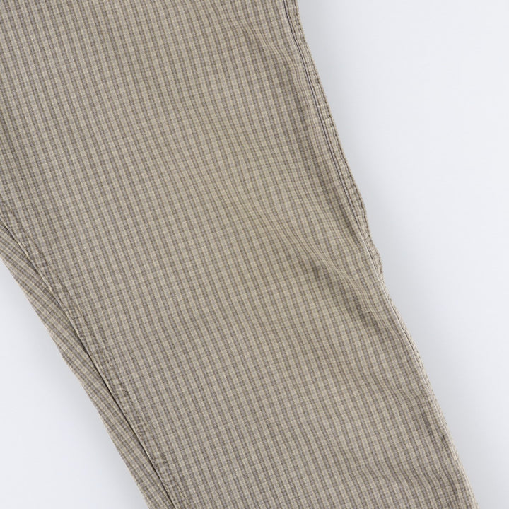 1990'S Levi's SILVER TAB Relaxed Check Pattern Cotton Pants, Made in Canada, Men's W32 (approx.), Vintage cotton Beige type Vintage Second Hand