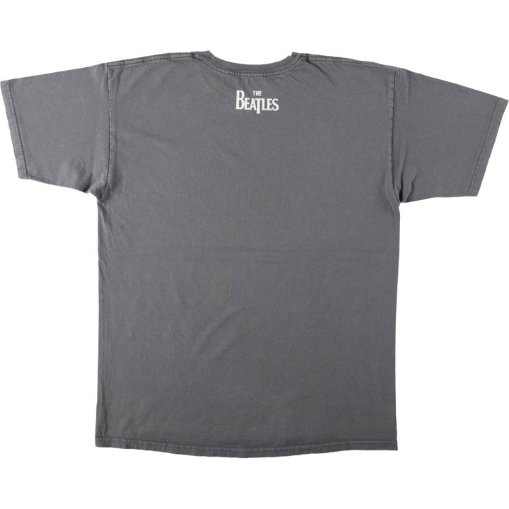 THE BEATLES Band T-shirt, Men's L size cotton gray type Vintage Second Hand