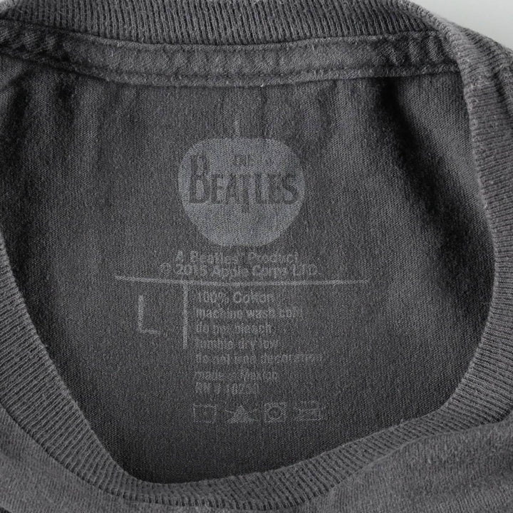 THE BEATLES Band T-shirt, Men's L size cotton gray type Vintage Second Hand