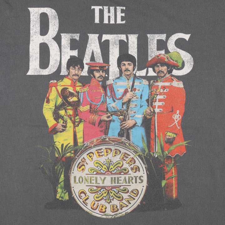 THE BEATLES Band T-shirt, Men's L size cotton gray type Vintage Second Hand