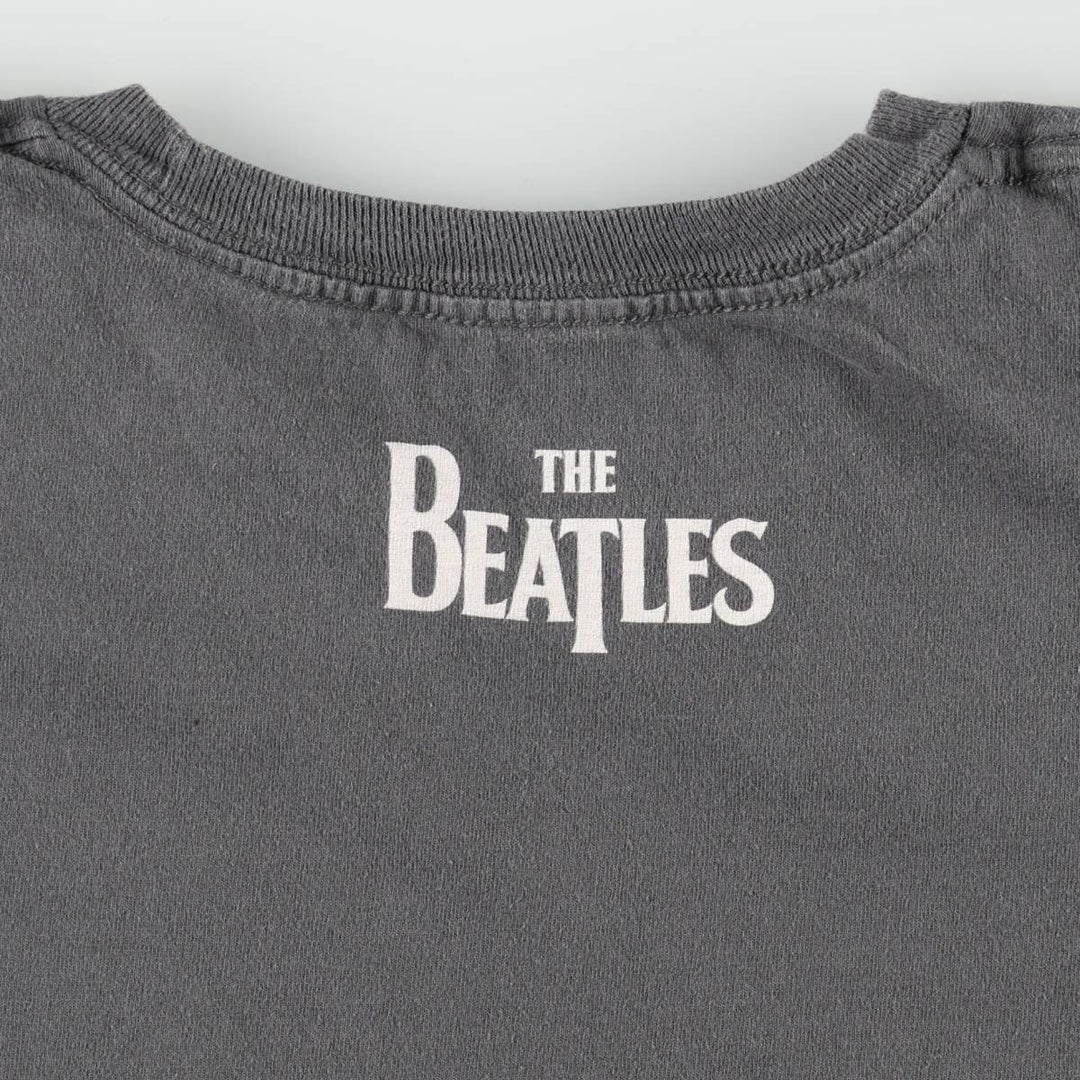 THE BEATLES Band T-shirt, Men's L size cotton gray type Vintage Second Hand