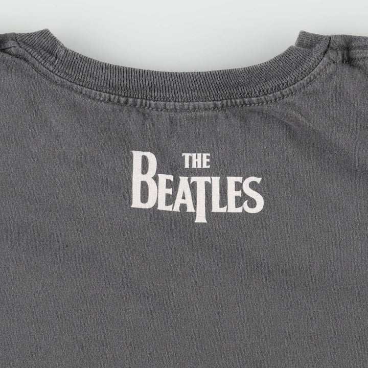 THE BEATLES Band T-shirt, Men's L size cotton gray type Vintage Second Hand