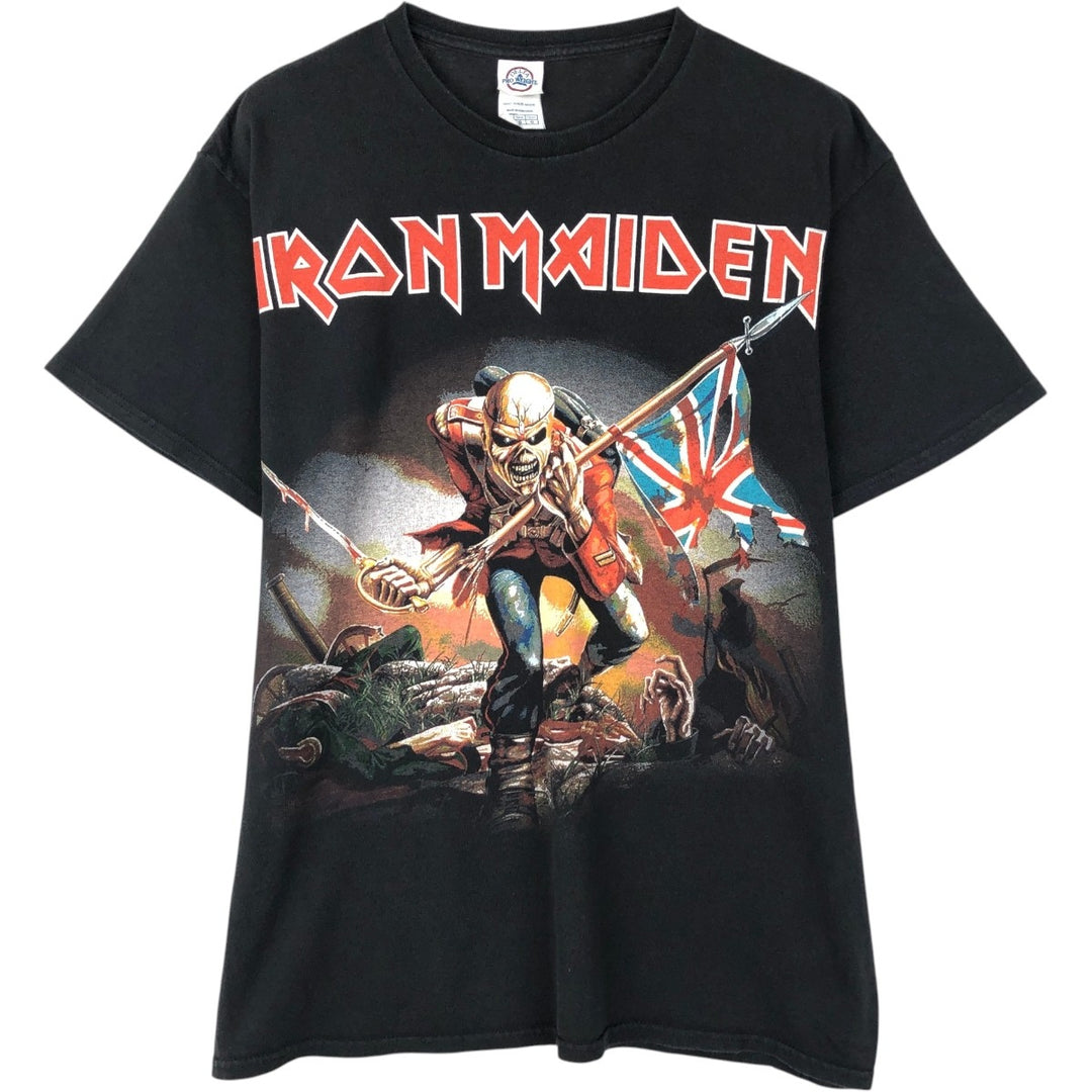 Delta IRON MAIDEN Band T-Shirt, Men's Size L cotton black type Vintage Second Hand