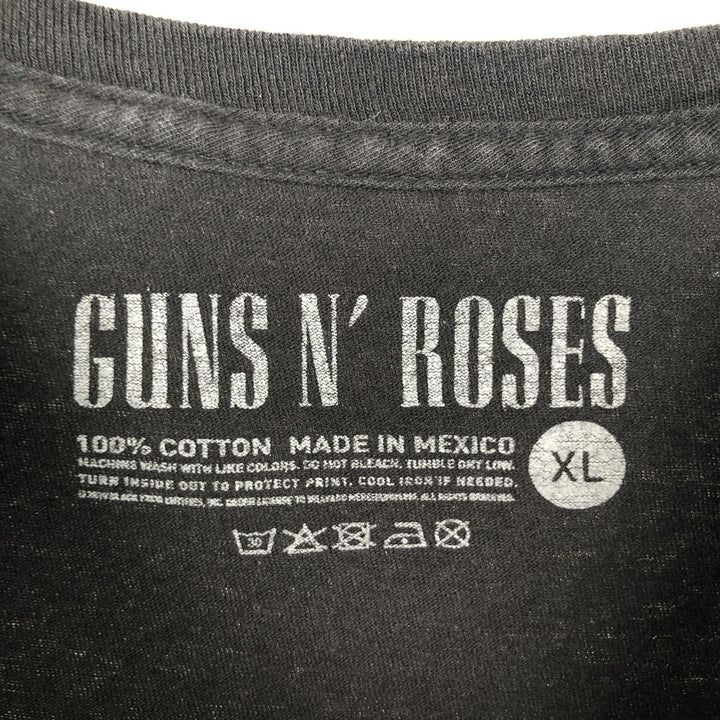 Guns N' Roses Skull Pattern Band T-shirt, Band Tee, Men's XL size cotton black type Vintage Second Hand