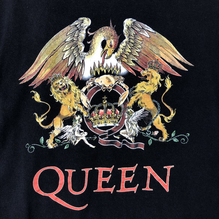 QUEEN Band T-shirt, Men's L size cotton black type Vintage Second Hand