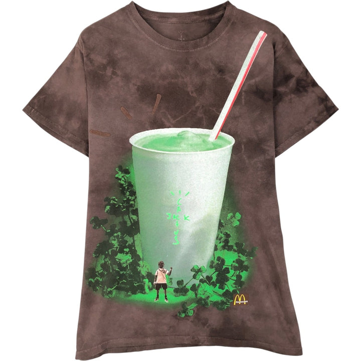 Cactus Jack TRAVIS SCOTT Tie-Dye Pattern Wrap T-Shirt (Men's Size M) cotton brown type Vintage Second Hand